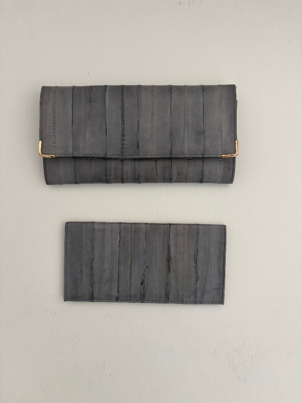 Vintage Eel Skin Wallet and Checkbook Holder Insert
